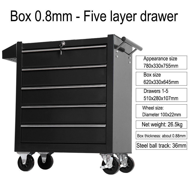 5 Drawer Storage Tool Box Trol - Car Workshop Tools Kit recension och pris