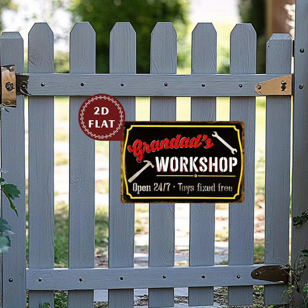  Vintage Metal Wall Sign - Gra - Workshop Tools Toy recension och pris